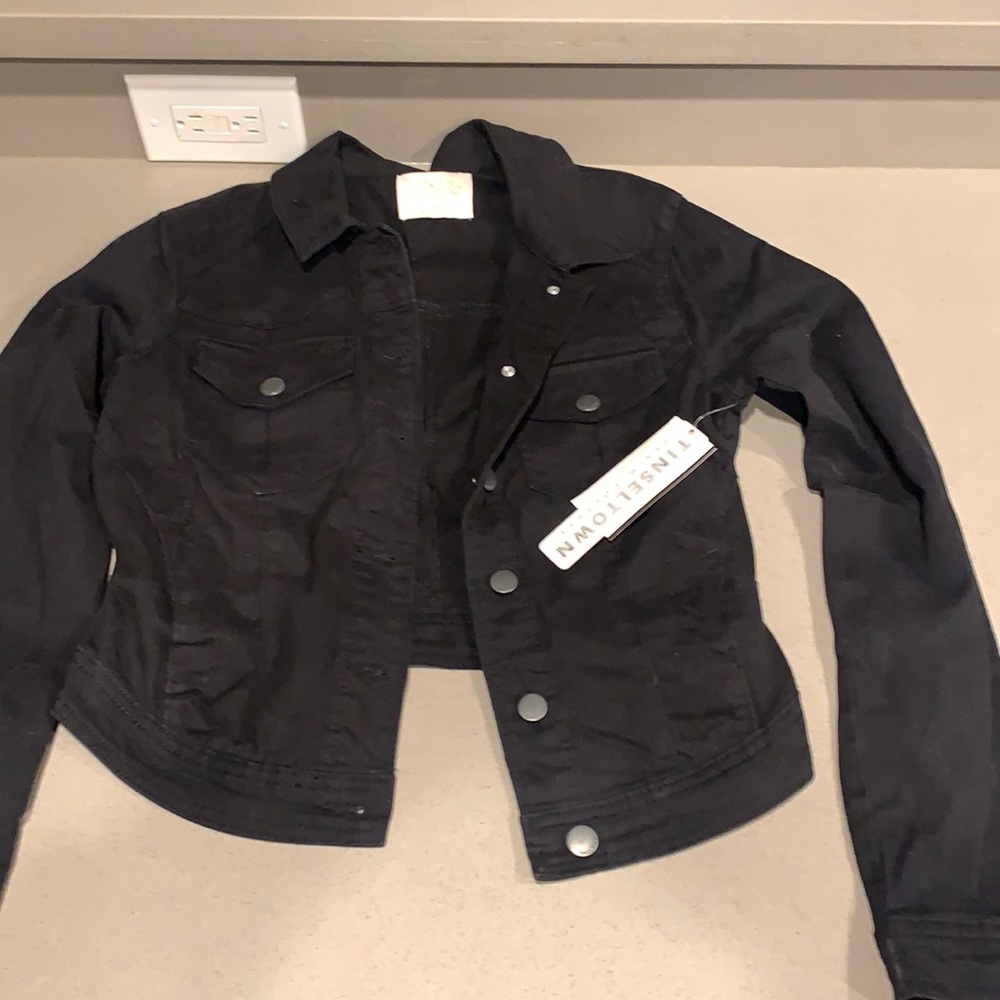 Black denim jacket new with tags size small